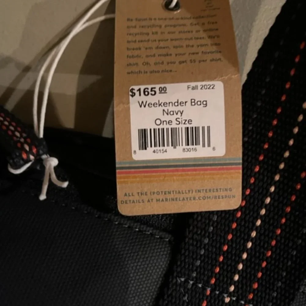 New with tags Marine Layer Weekender Bag in Navy